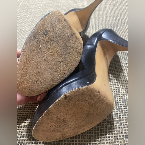 Charles David Heels Size 10B Platform Black Leather 4.5” Heel Made In Spain - Picture 6 of 9